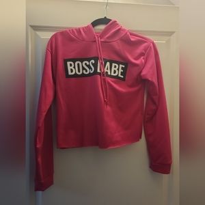 Boss babe crop hoodie